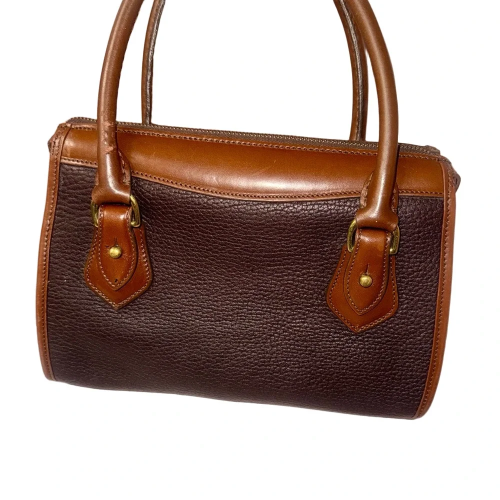 Dooney & Bourke AWL Leather Satchel Vintage Brown Black
